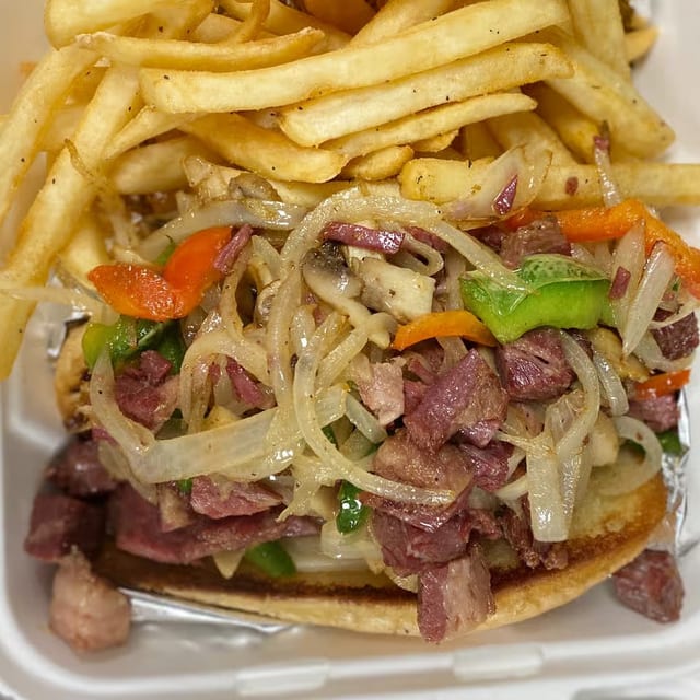 Corned Beef Philly Sandwich.
